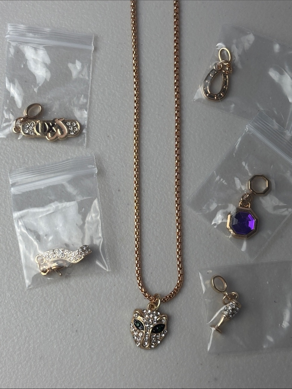 Effy Gold Finish Pendant 24” Necklace with 6 Charms